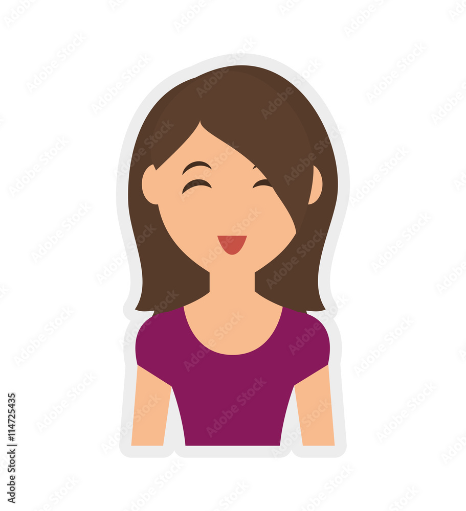 Person concept represented by woman cartoon icon. Isolated and Flat illustration Person concept represented by woman cartoon icon. Isolated and Flat illustration