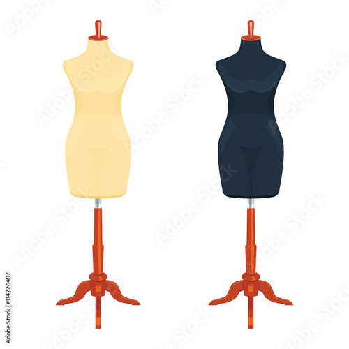 Sewing mannequin vector illustration isolated on white background