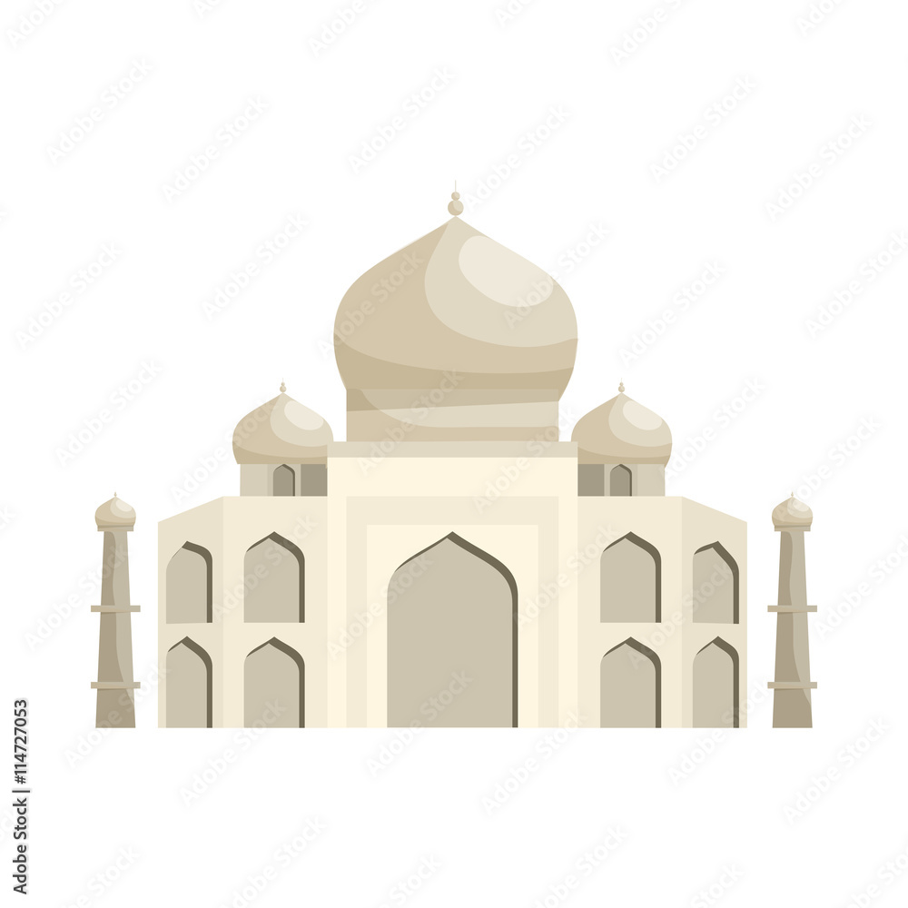 Taj Mahal icon, cartoon style
