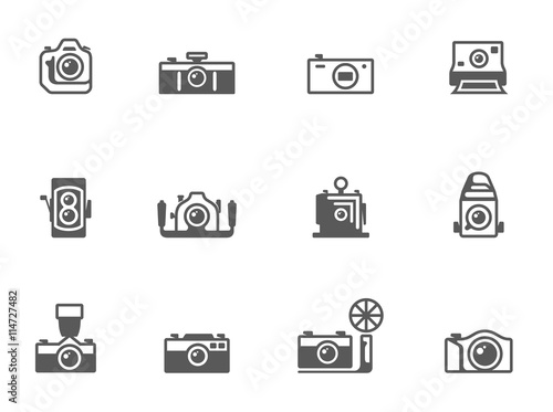 Camera icons in black & white.