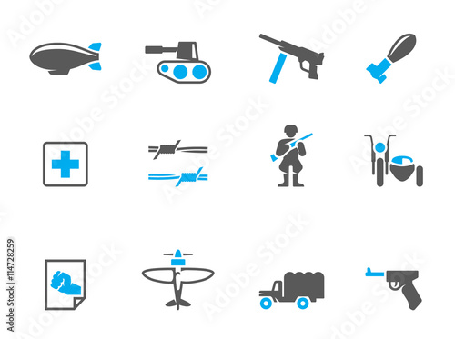 World War icons in duo tone colors.