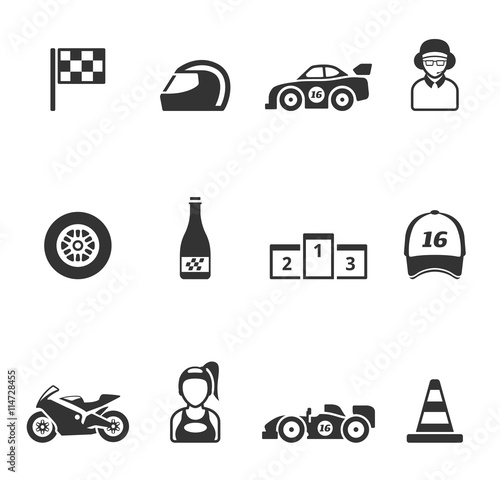 Racing icon series in single color.