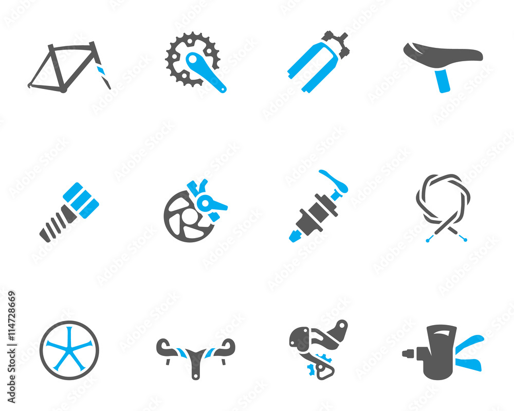 Obraz premium Bicycle part icons series in duo tone colors.