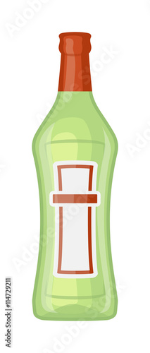 Alcohol martini bottle restaurant liquid vector. Tropical scotch brewery martini bottle vine vermouth liquor. Party martini bottle design beverage. Alcohol lifestyle healthy drink.