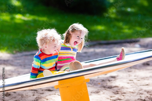 Kids having fun on a playground