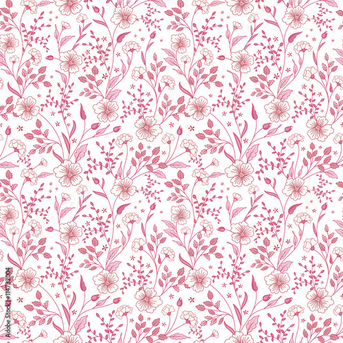 cute little pink flowers seamless pattern background. vector