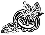 Halloween decoration Jack-o-Lantern silhouette set. Vector clip art.