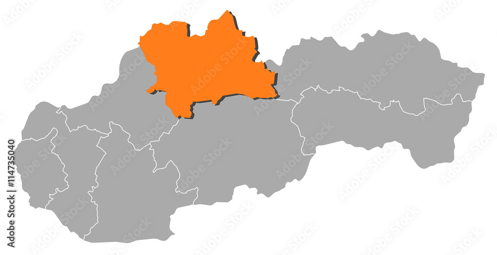 Obraz premium Map - Slovakia, Zilina