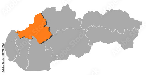 Map - Slovakia  Trencin