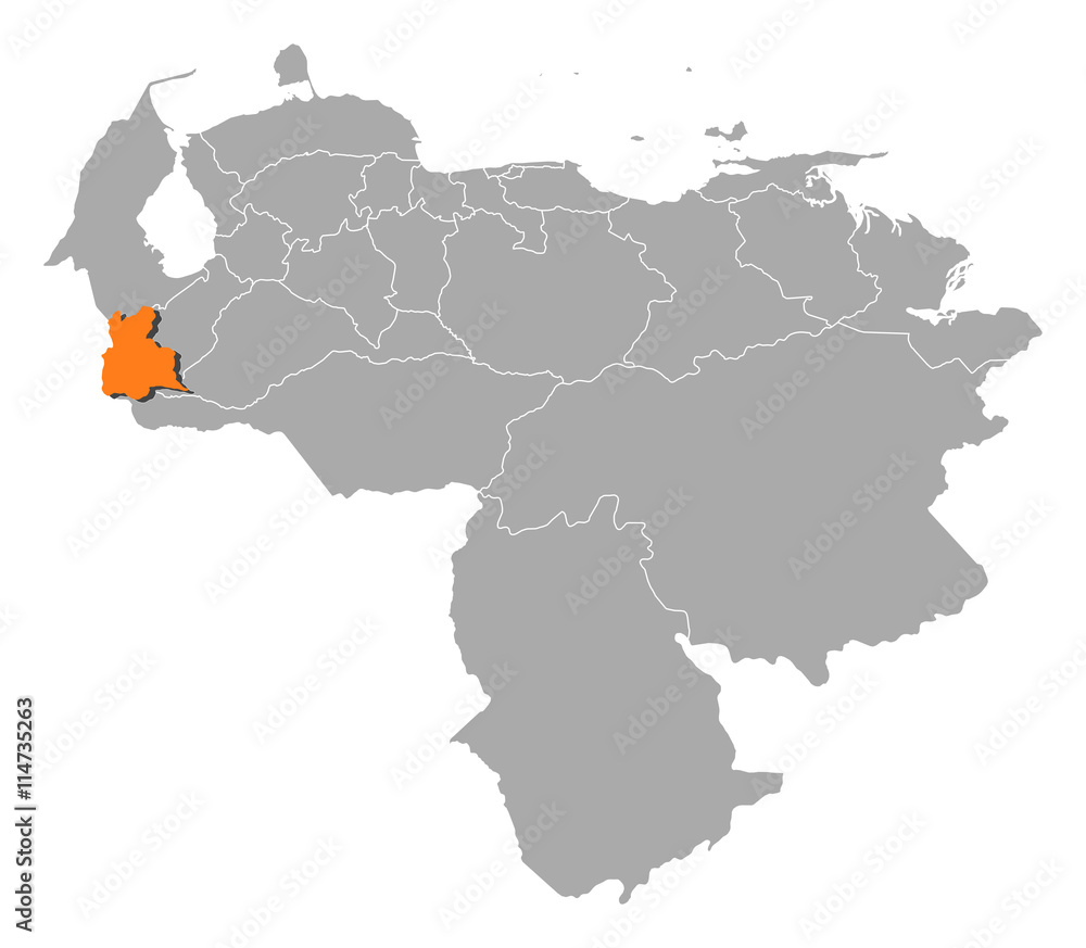 Map - Venezuela, Tachira