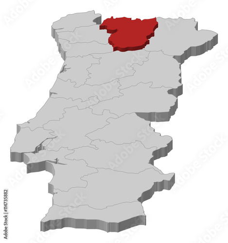 Map - Portugal, Vila Real - 3D-Illustration
