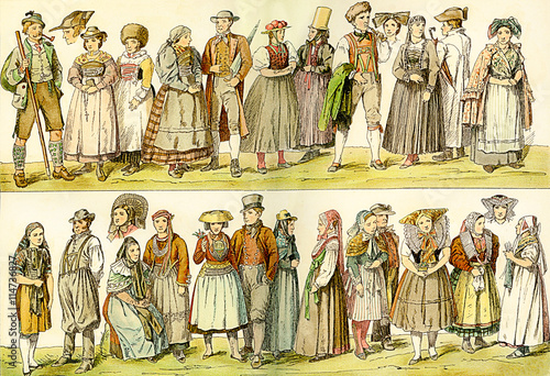 German traditional wear in XVIII century