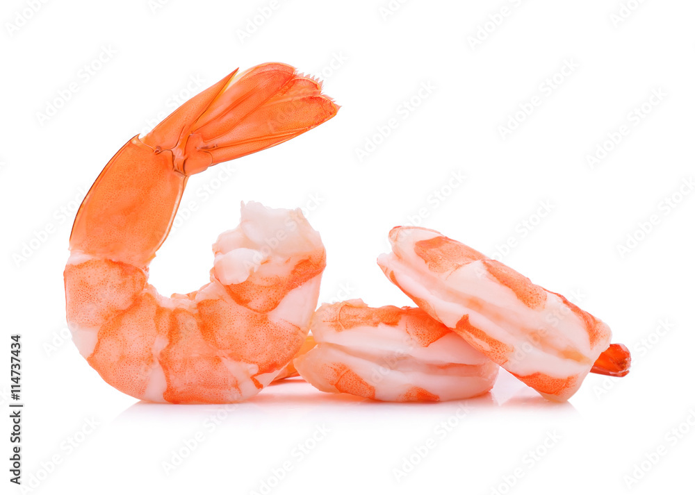 Cooked shrimps isolated on white background. Cooked shrimps isolated on white background.