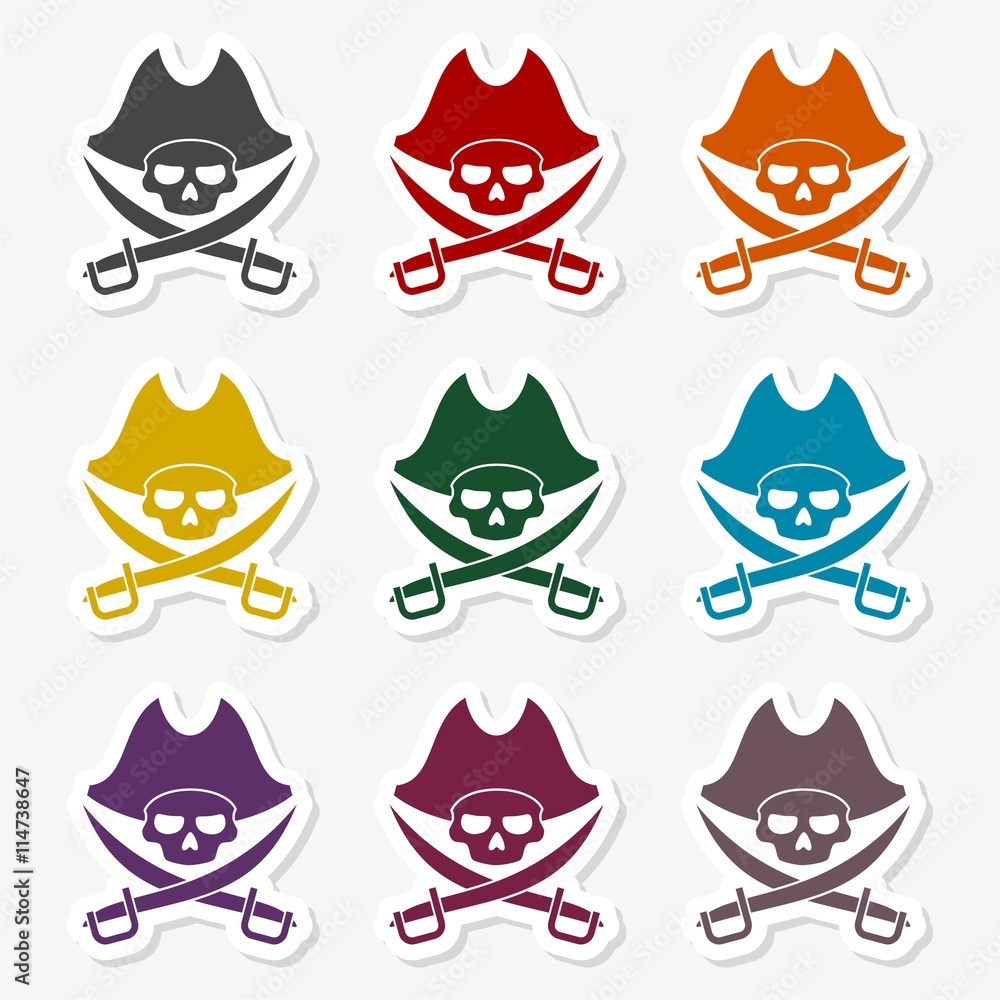 Pirate skull sticker set Pirate skull sticker set
