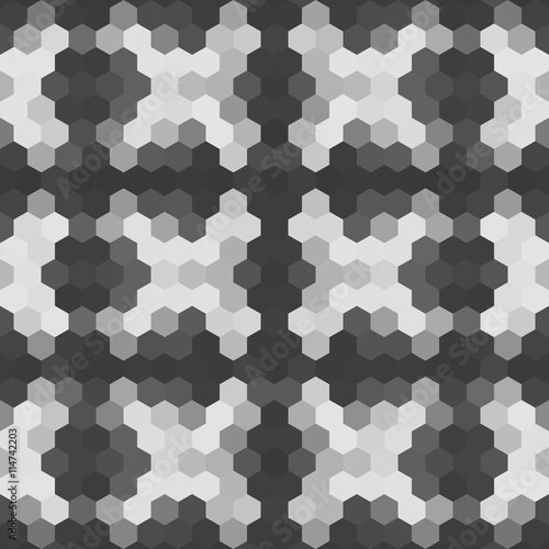 Kaleidoscopic low poly hexagon style vector mosaic background