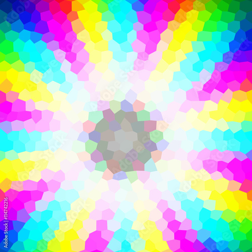 Rainbow low poly hexagon style vector mosaic background