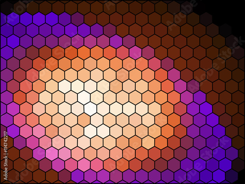 Star low poly hexagon style vector mosaic background