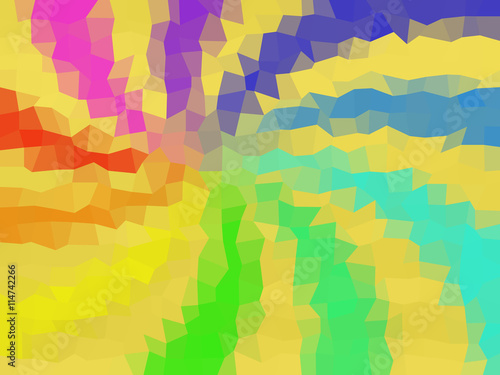 Rainbow low poly triangle style vector mosaic background