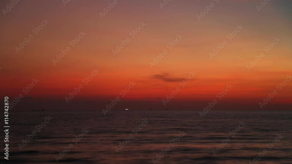 Tropical sea at beautiful sunset. Nature background. Fast motion Tropical sea at beautiful sunset. Nature background. Fast motion