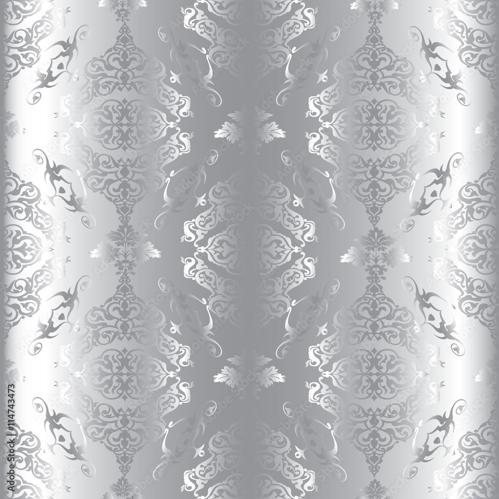 Vector vintage damask seamless pattern background. Elegant luxury ...