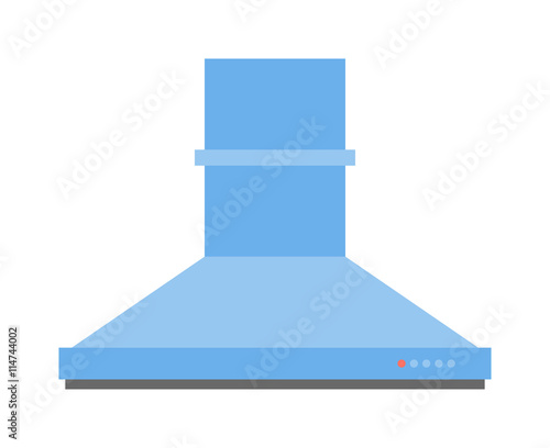 Air exhauster kitchen fan isolated on white background. Kitchen fan modern appliance extractor aspirator conditioner. Ventilator filter stainless contemporary counter electric cooker hood kitchen fan.