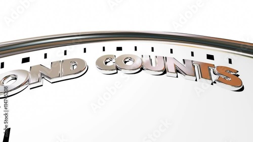 Every Second Counts Clock Precious Time Saying 3d Animation