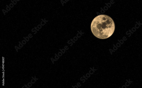 illustration with full moon over night sky