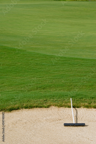 Sand trap on a tropical golf course