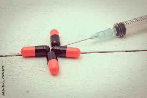 medicine with filter effect retro vintage style