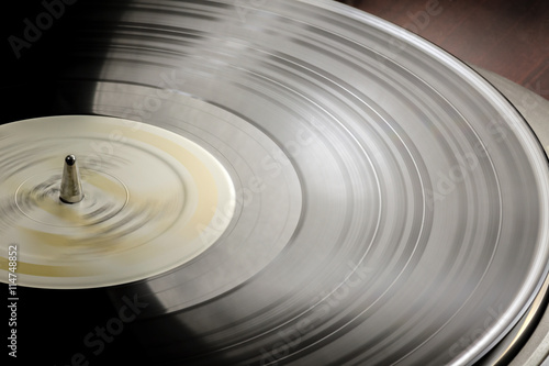 Vinyl LP on a turntable.