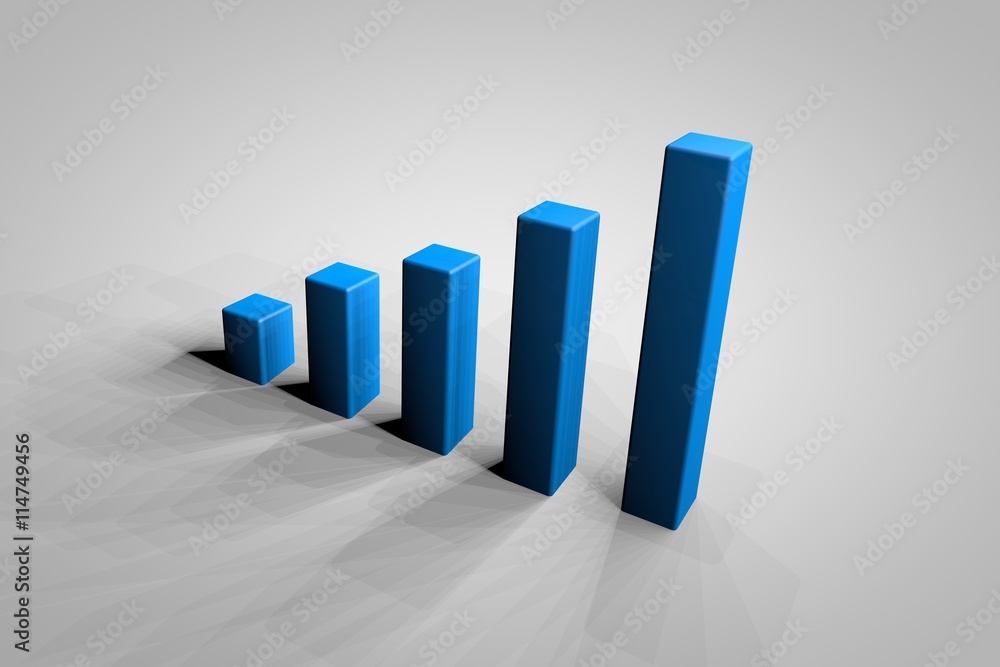 3d finance bar chart on floor 3d finance bar chart on floor