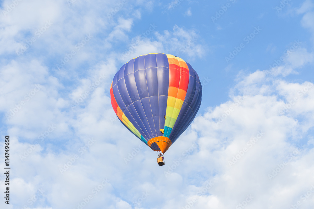 Colorful hot air balloon on blue sky Colorful hot air balloon on blue sky