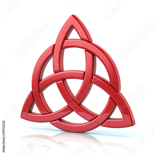 Illustration of red celtic trinity knot