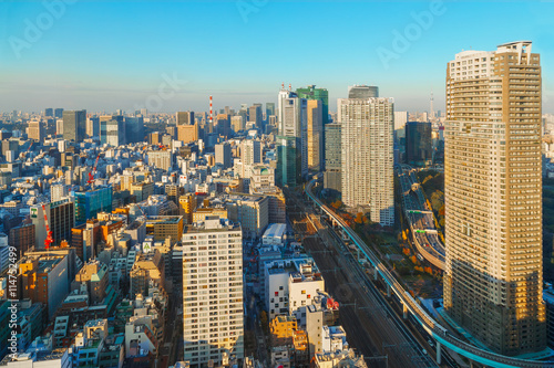 View of Tokyo city in the evening