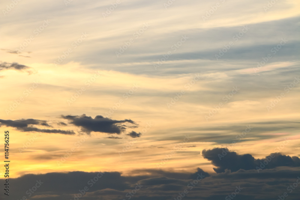 Dramatic cloudscape in twilight with sunset Dramatic cloudscape in twilight with sunset