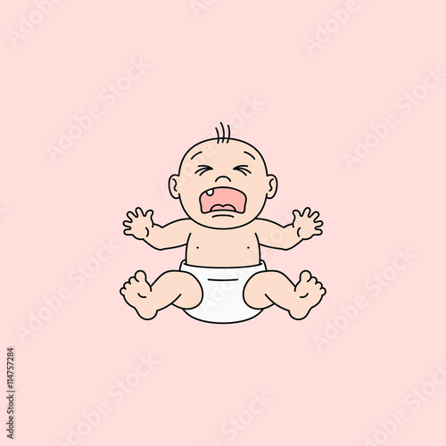 Crying Baby Vector Illustration