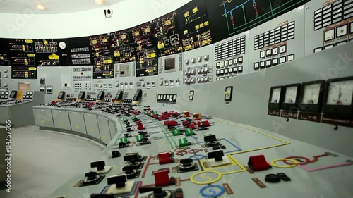 Nuclear power station. Plant control room. VVER monitoring and control system. photo