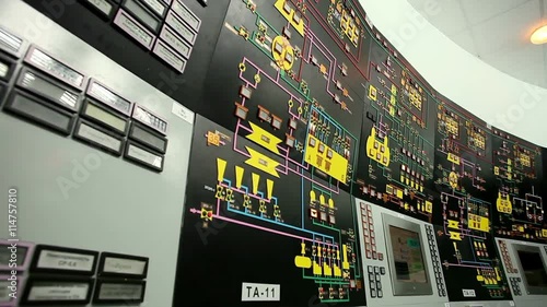 Nuclear power station. Plant control room. VVER monitoring and control system. photo