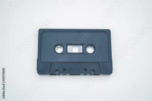 Old audiotape on white background