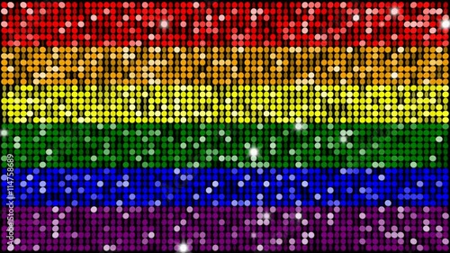 Rainbow flag- seamless looping with reflectors and sparkles
