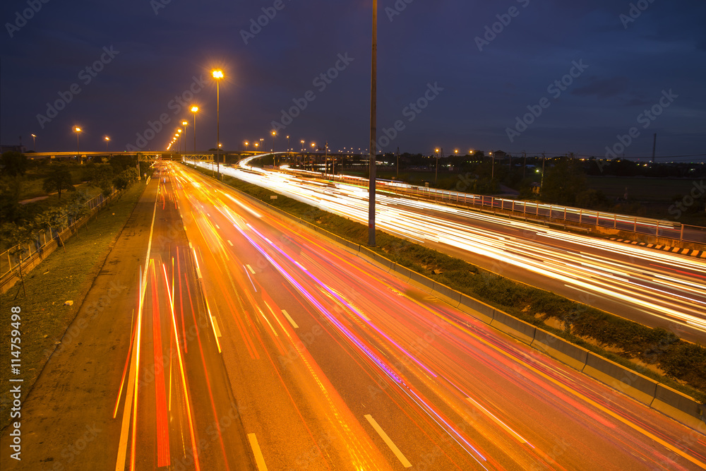 Speed Traffic light trails on motorway highway