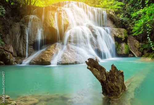 Fototapeta Naklejka Na Ścianę i Meble -  Huai Mae Khamin waterfall in Kanchanaburi province, Thailand.
