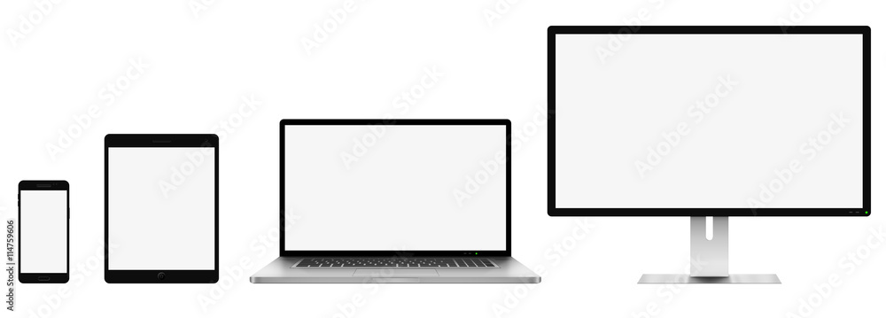Set realistic monitor, laptop, tablet, phone - screen devices. High quality graphic for any project. Set realistic monitor, laptop, tablet, phone - screen devices. High quality graphic for any project.