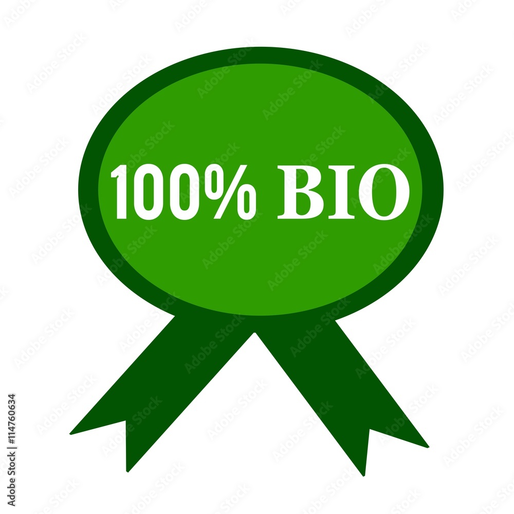 100% bio white wording on background green ribbon 100% bio white wording on background green ribbon