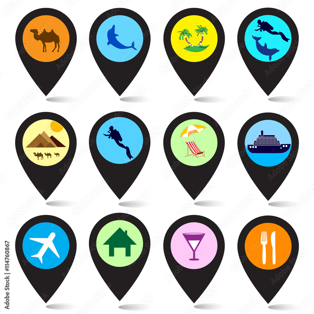 Vector Set of Travel and Vacation Icons. Vector Set of Travel and Vacation Icons.