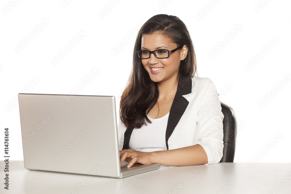 beautiful business woman working on her laptop beautiful business woman working on her laptop