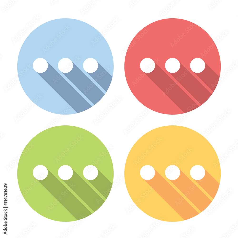 Fototapeta premium Message Dots Flat Icons Set
