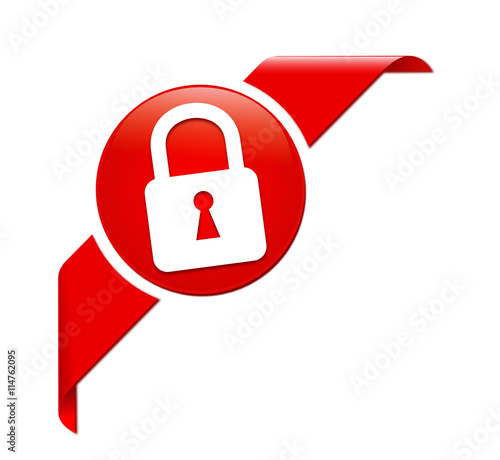 cadenas sur bannière coin rouge