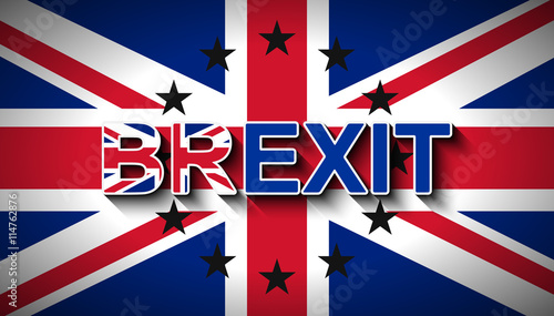 BREXIT & the flag of the UK with wreath of stars