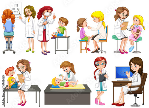 Doctors and patient at clinic